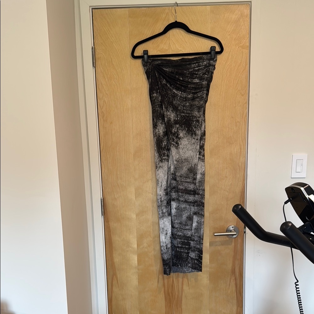 Black and Gray Tie-Dye Maxi Skirt
